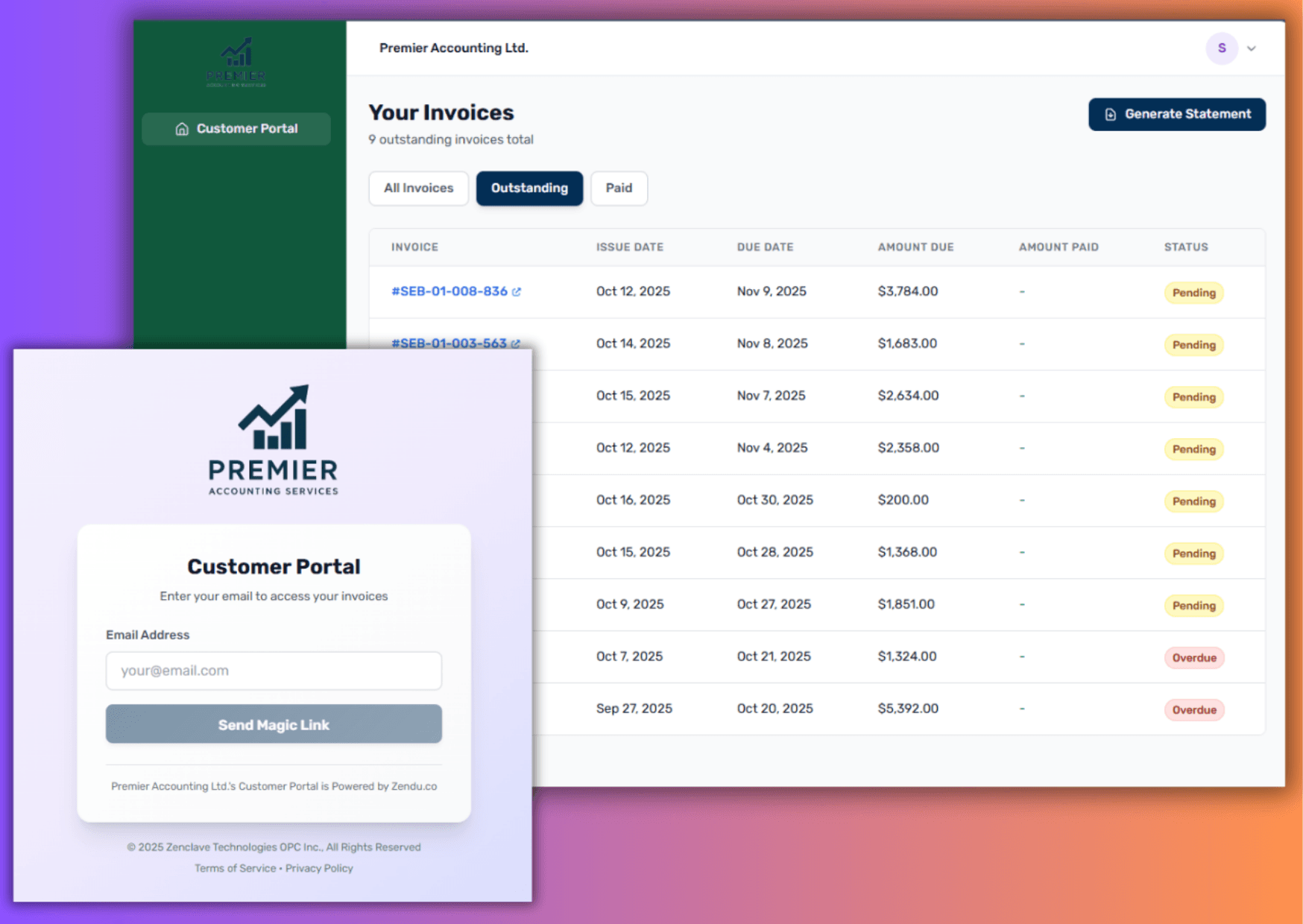 Customer Portal Feature